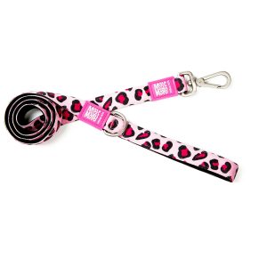 *MM LEASH PINK LEOPARD LARGE 1"W X 4'L