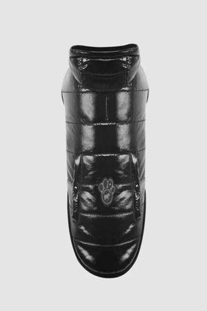 SHINY PUFFER VEST BLACK