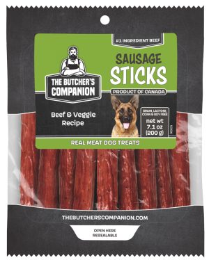 TBC BF/VEG SAUSAGE STICKS 5.29