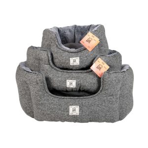 FIR GREY ROUND BED 36X36X15