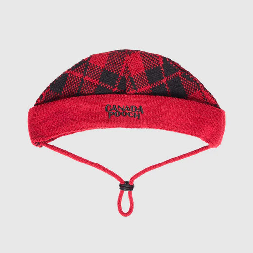 BEANIE RED PLAID XL