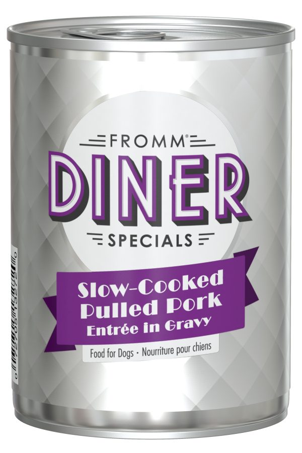 072705132720 FROMM DINER SPECIALS PULLED PORK ENTREE IN GRAVY 12.5OZ DOG CANS