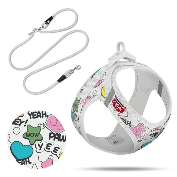 7640455194485 CURLI HARN COMIC+LEASH GRY 3XS