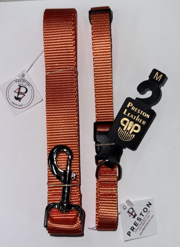 ORANGE NYLON LEASH 1.25 INCH