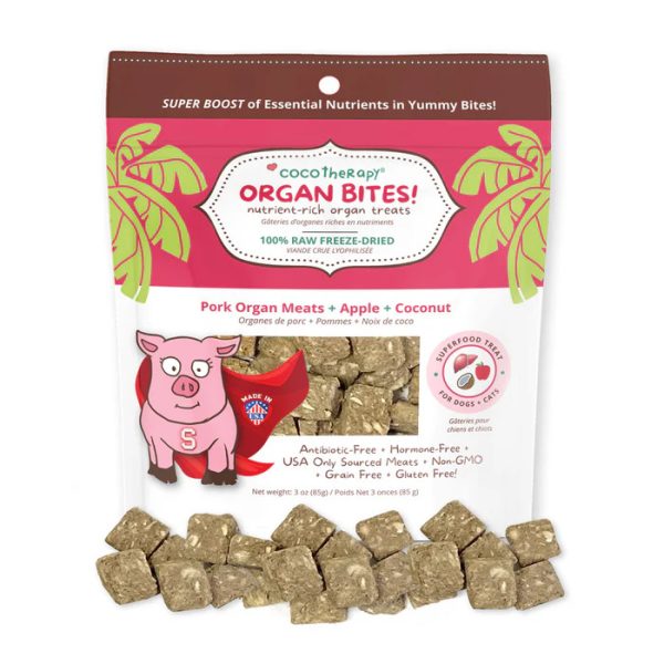 COCOTHERAPY ORGAN BITES PORK APPLE 3OZ