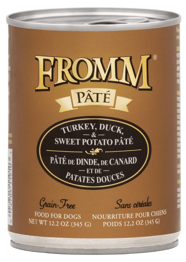 FROMM GF TURKEY ,DUCK ,& SWEET POTATO PATE 12.2OZ DOG CANS
