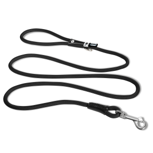 CURLI STRETCH LEASH BLACK MED