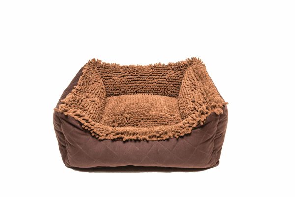 DIRTY DOG LOUNGER BED MED BROWN 26X24