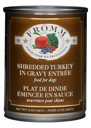 FROMM 4-STAR SHREDDED TURKEY IN GRAVY ENTREE 12OZ DOG CANS