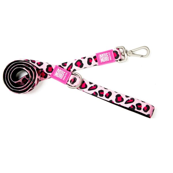 MM LEASH PINK LEOPARD LARGE 1"W X 4'L
