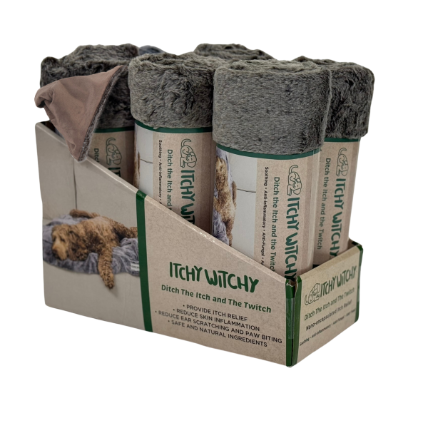 ITCHY WITHY BLANKET BLK LG 6PK