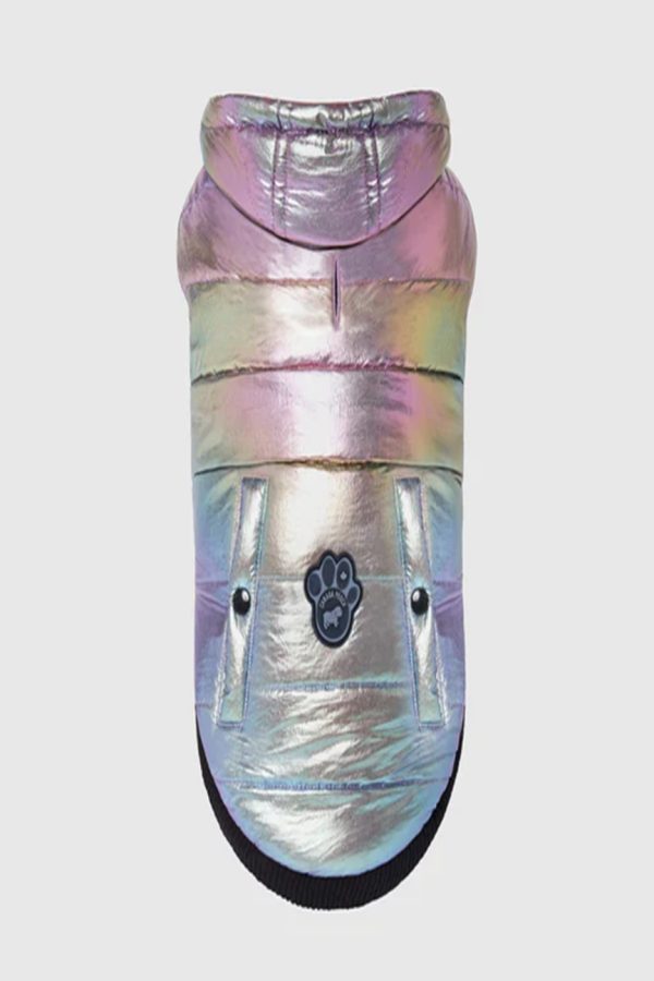 628284105596 SHINY PUFFER VEST IRIDESENT