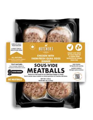 BUTCHER'S PUP MEATBALLS CHICKEN/QUAIL EGG