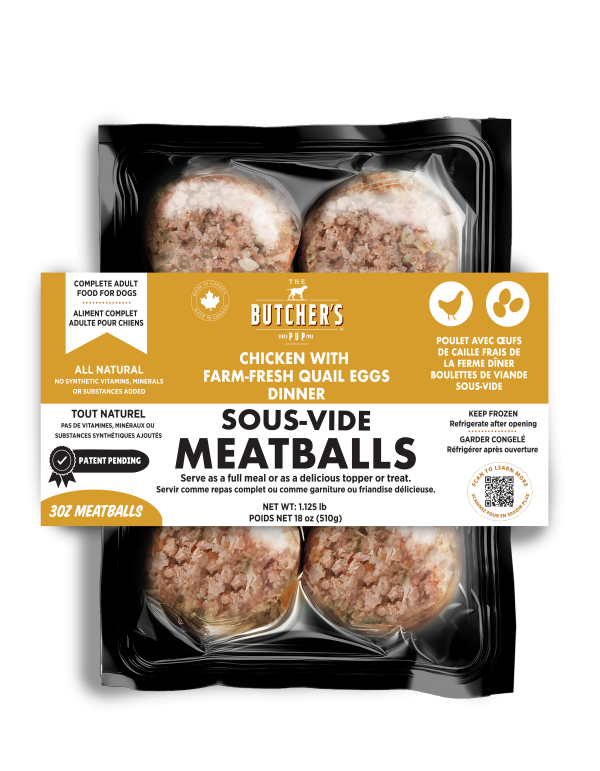 BUTCHER'S PUP MEATBALLS CHICKEN/QUAIL EGG