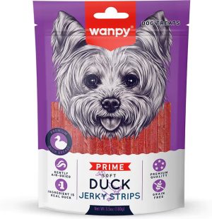 WPP SFT DUCK JERKY STRIPS DOG 3.5OZ