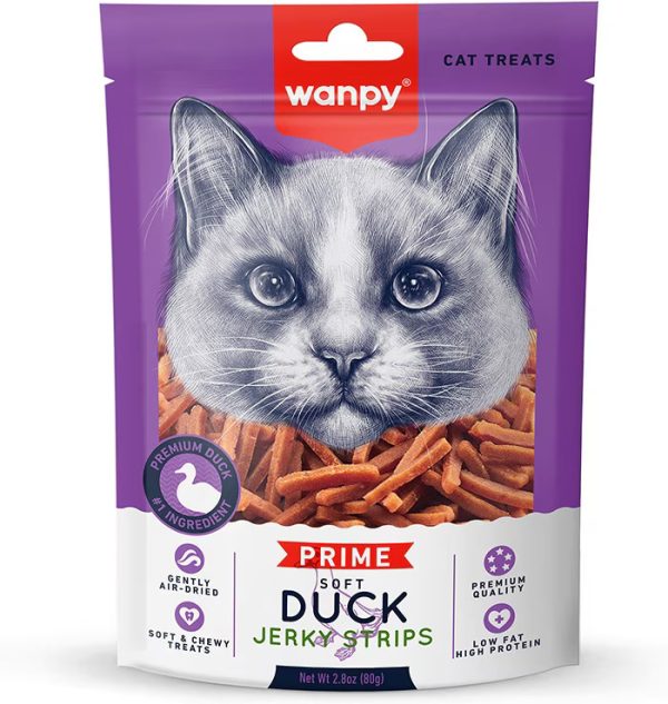 WPP SOFT DUCK JERKY STRIPS CAT 2.82OZ