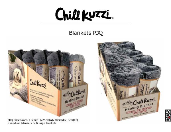CHILLKUZZI BLANKET GREY MED 8PK