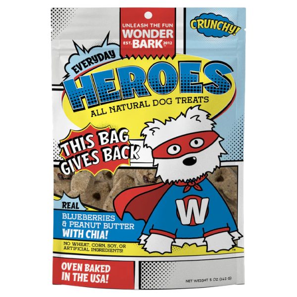 850057818208 WONDER BARK HEROS BLUEBERRY/PEANUT BUTTER TREATS 5OZ