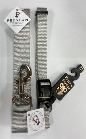GRAY NYLON LEASH 3/4 INCH