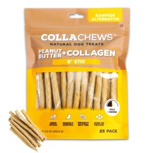 5" COLLACHEW STICKS PEANUTBUTTER 25PK
