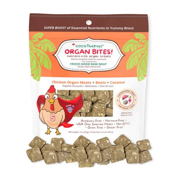 COCOTHERAPY ORGAN BITES CHICKEN BEETS 3OZ
