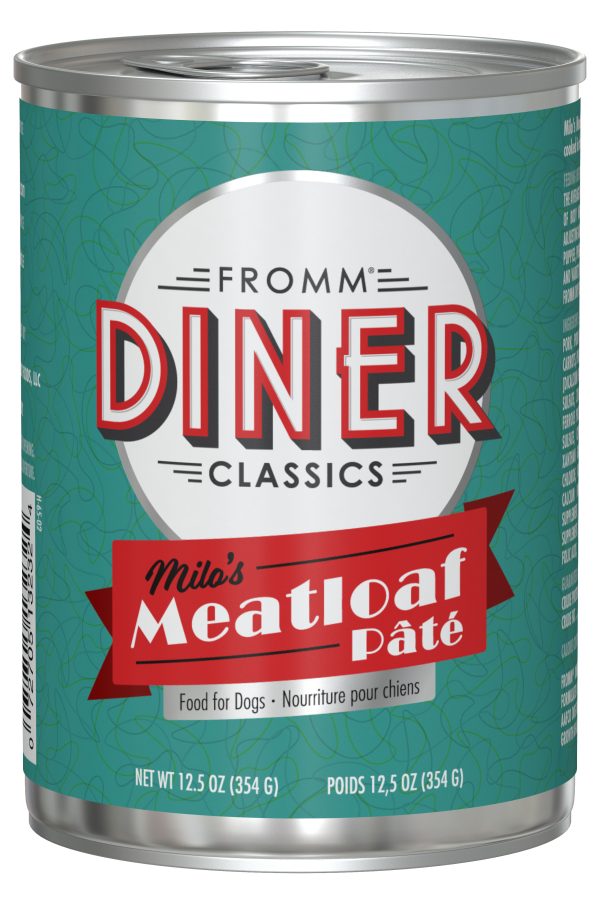 072705132324 FROMM DINER CLASSICS MILO'S MEATLOAF PATE 12.5OZ DOG CANS