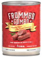 FROMM FROMMBO GUMBO HEARTY STEW WITH BEEF SAUSAGE 12.5OZ DOG CANS