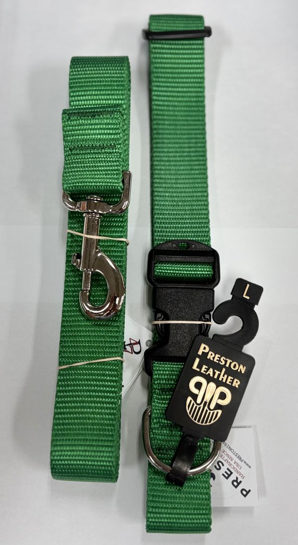 GREEN NYLON LEASH 1.25 INCH 6FT