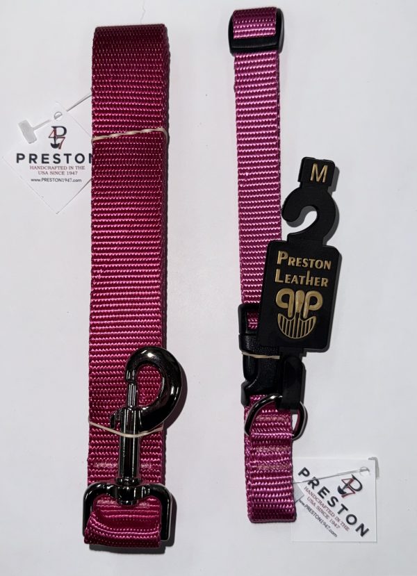 RASPBERRY NYLON LEASH 6FT 3/4 INCH