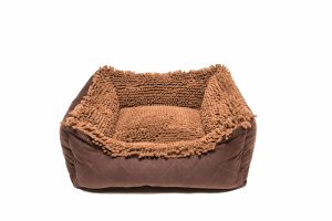 DIRTY DOG LOUNGER BED MED BROWN 26X24