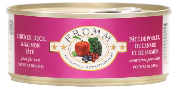 072705112449- FROMM CAT CHICKEN/DUCK/SALMON 5.5OZ