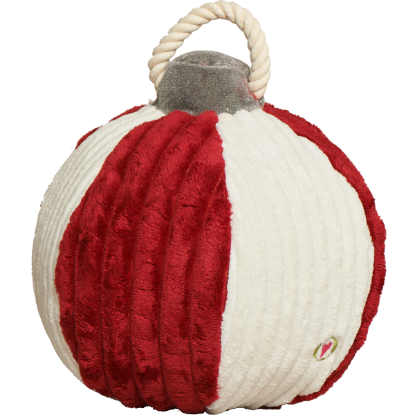 JOLLY RED & WHITE ORNA-MUTT PLUSH BALL 7"