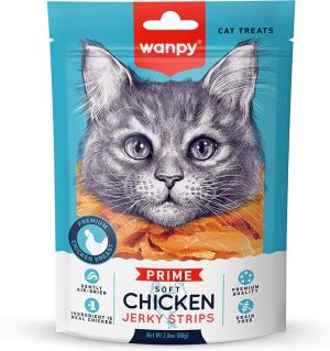 840590080255 WPP SOFT CHKN JERKY STRIPS CAT 2.8OZ