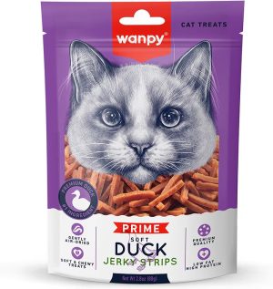 840590080262 WPP SOFT DUCK JERKY STRIPS CAT 2.82OZ