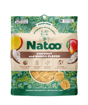 COCONUT & MANGO CRUNCHY BISCUIT DOG TREATS, 8-OZ BAG