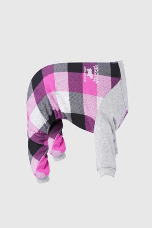 FLEECE ONESIE PINK PLAID