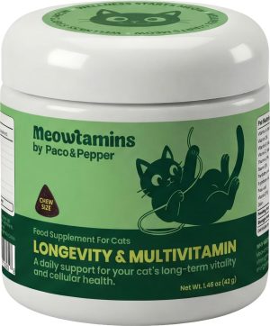 MEOWTAMINS LONGEVITY & MULTIVITAMIN CAT SUPPLEMENT 60CT CHEWS