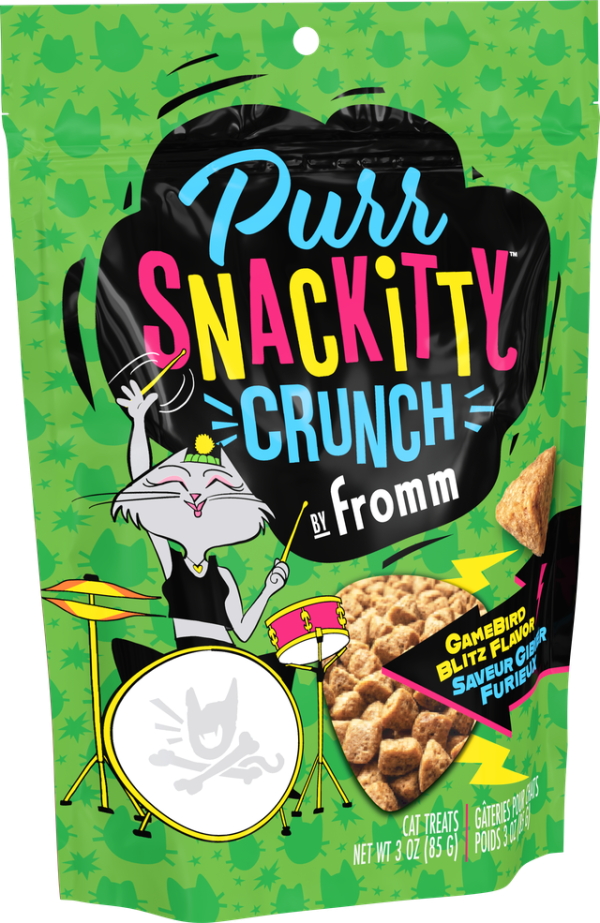 072705124428 6/3OZ PURRSNACKITTY CRUNCHY CAT TREATS GAMEBIRD