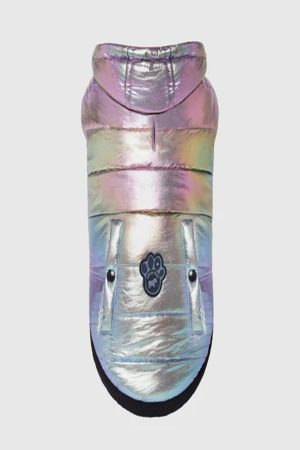 628284105596 SHINY PUFFER VEST IRIDESENT