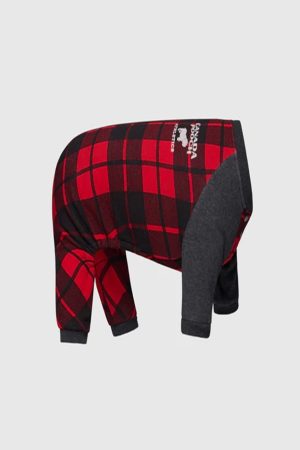 FLEECE ONESIE RED PLAID