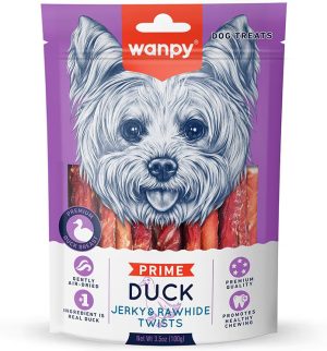 840590080187 WPP DUCK/RAWHIDE TWISTS DOG 3.5