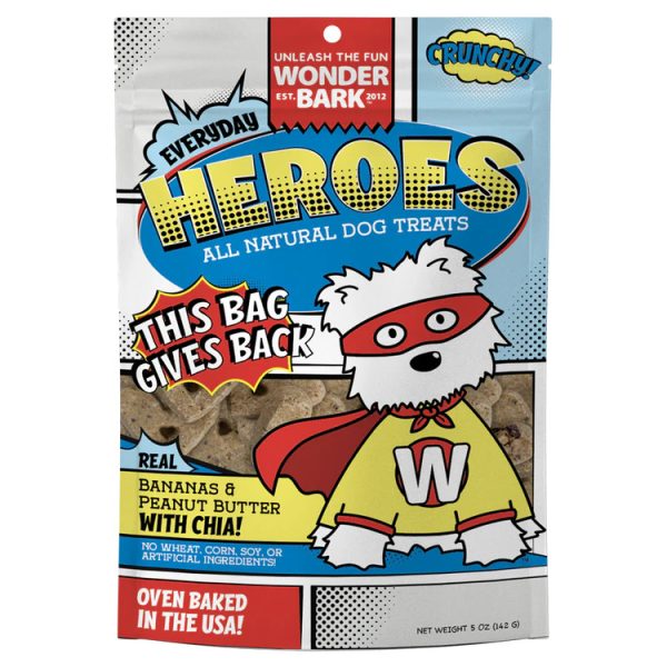 850057818239 WONDER BARK HEROS BANANA/PEANUT BUTTER TREATS 5OZ